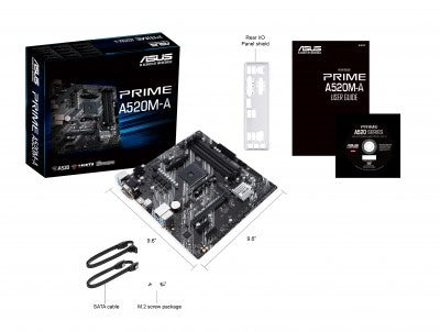 Tarjeta madre gaming ASUS A520M-A II/CSM, DDR4-SDRAM, 128 GB, AMD, Zócalo AM4, Micro ATX